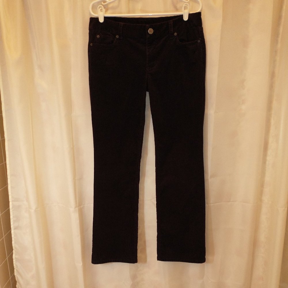 J. Crew Favorite Fit dark eggplant stretch corduroy jeans, size 8